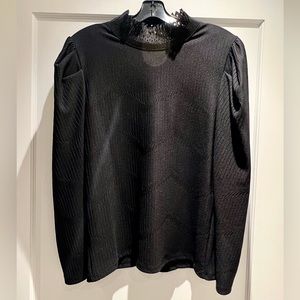 ZARA High Neck Puff Sleeve Blouse